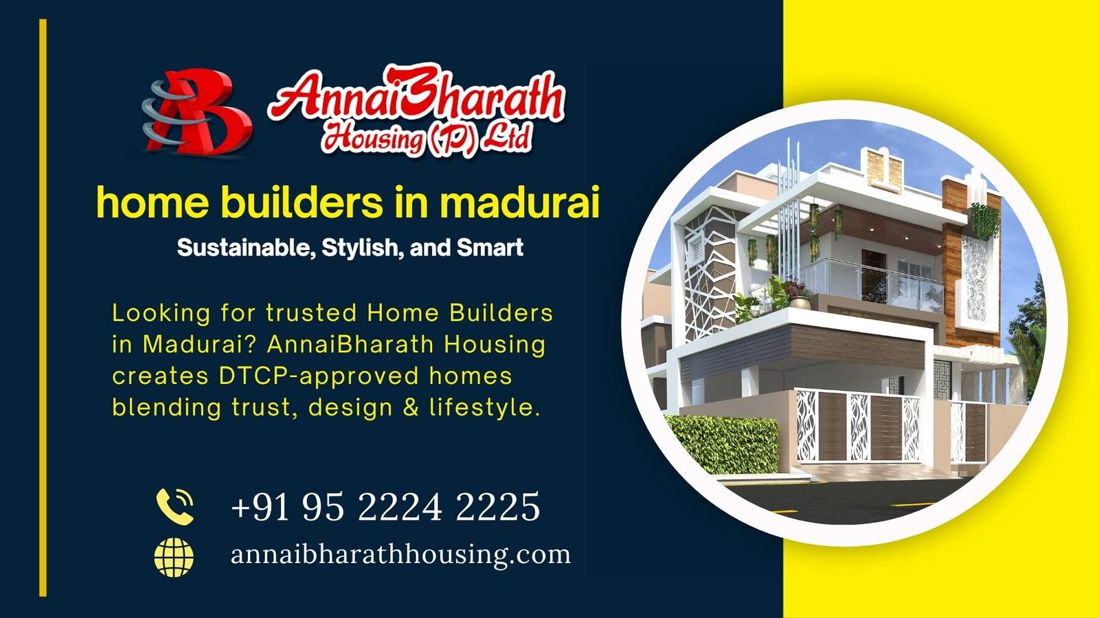 Home Builders in Madurai by AnnaiBharath Housing designing DTCP-approved homes with trust, style, and modern design.