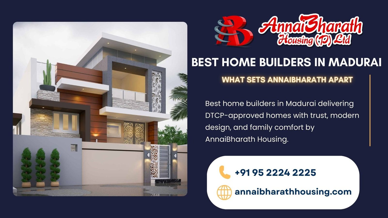Best home builders in Madurai offering DTCP-approved modern homes by AnnaiBharath Housing
