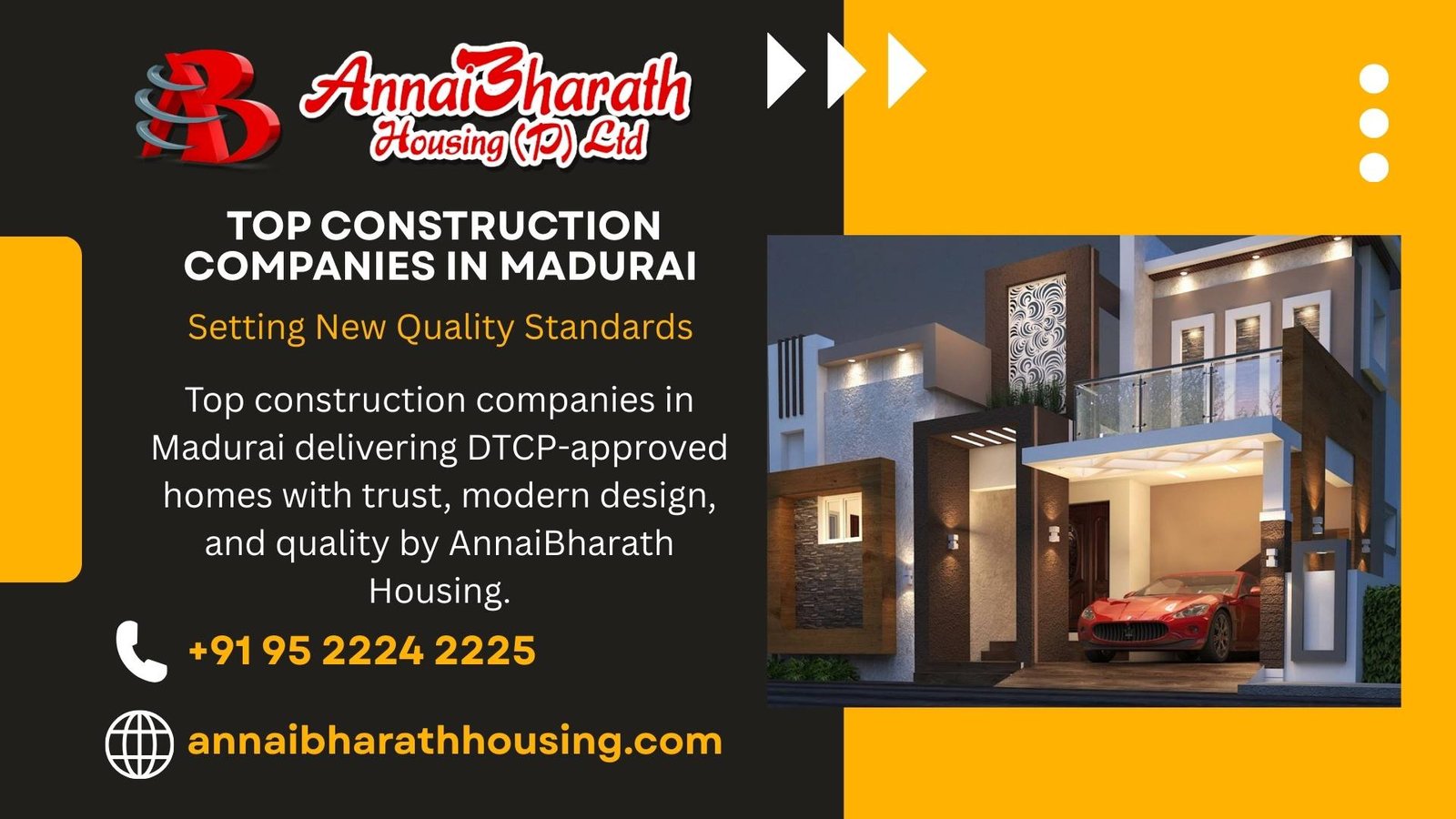 Top construction companies in Madurai building DTCP-approved modern homes by AnnaiBharath Housing