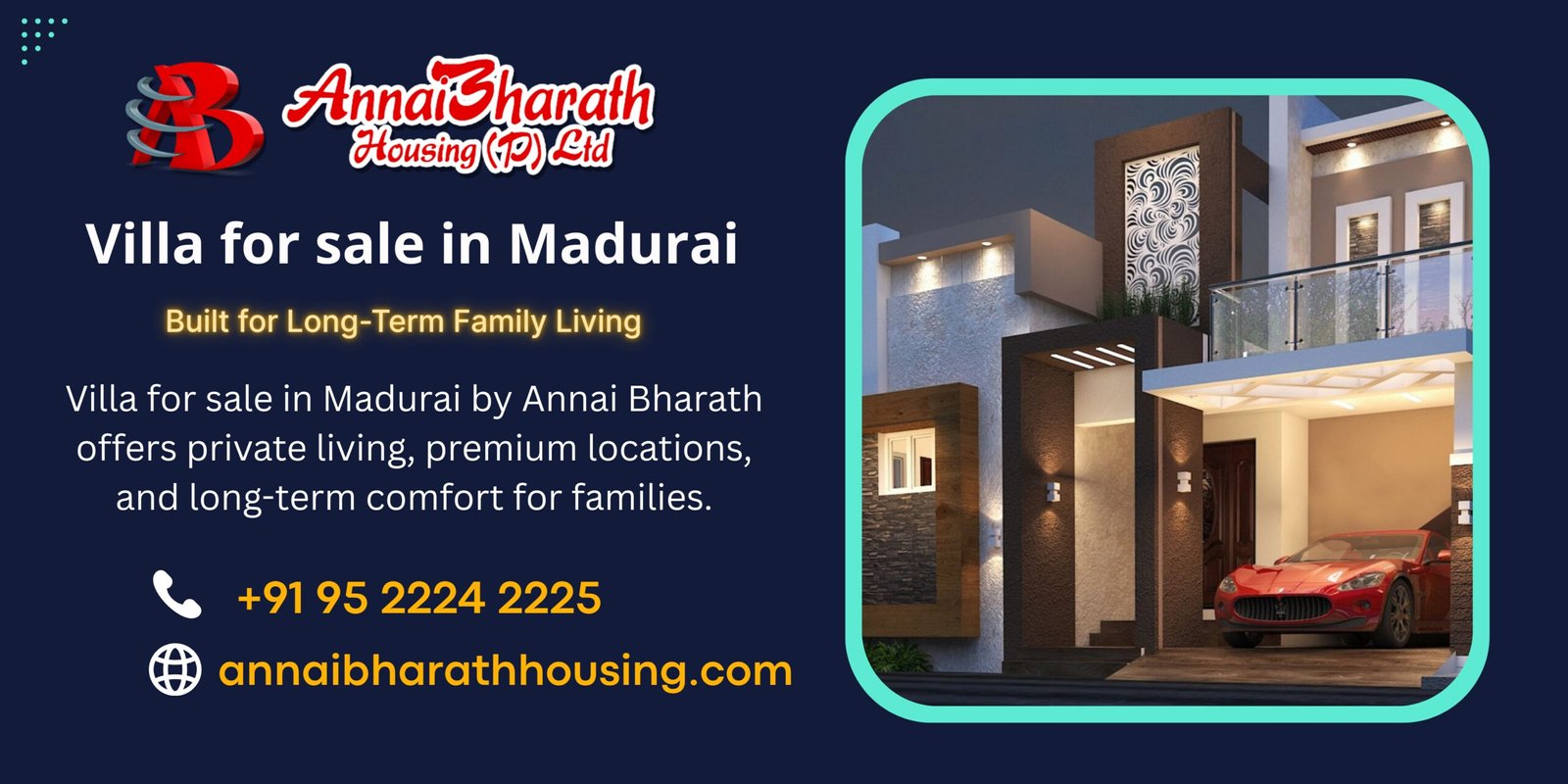 Villa for sale in Madurai by Annai Bharath offers private living, premium locations, and long-term comfort for families.