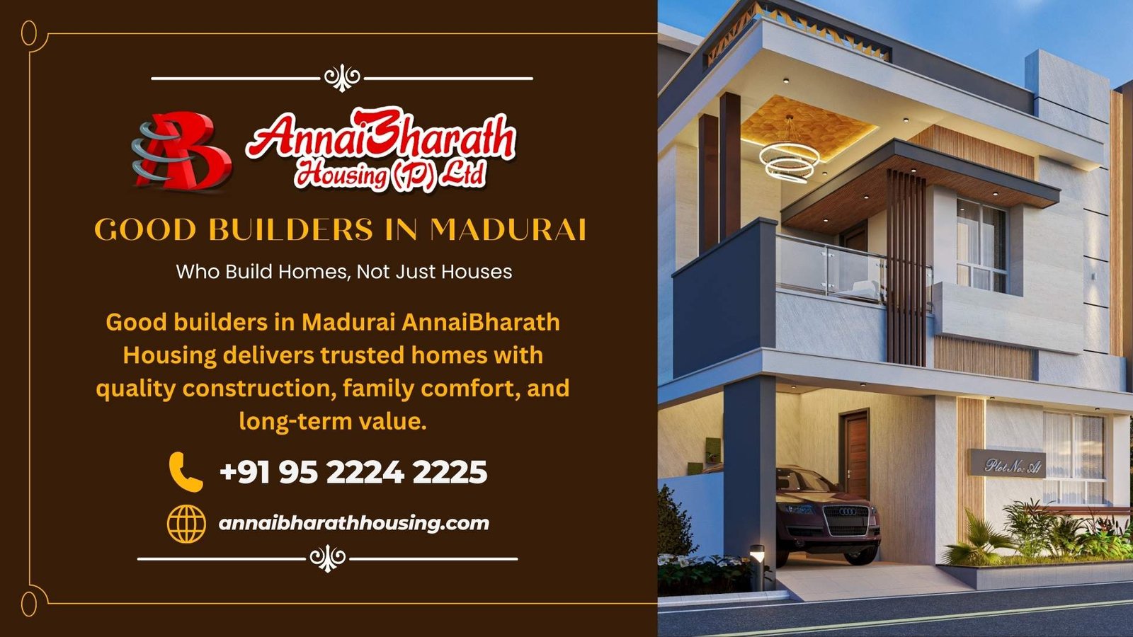 Good builders in Madurai by AnnaiBharath Housing delivering modern family homes with quality construction