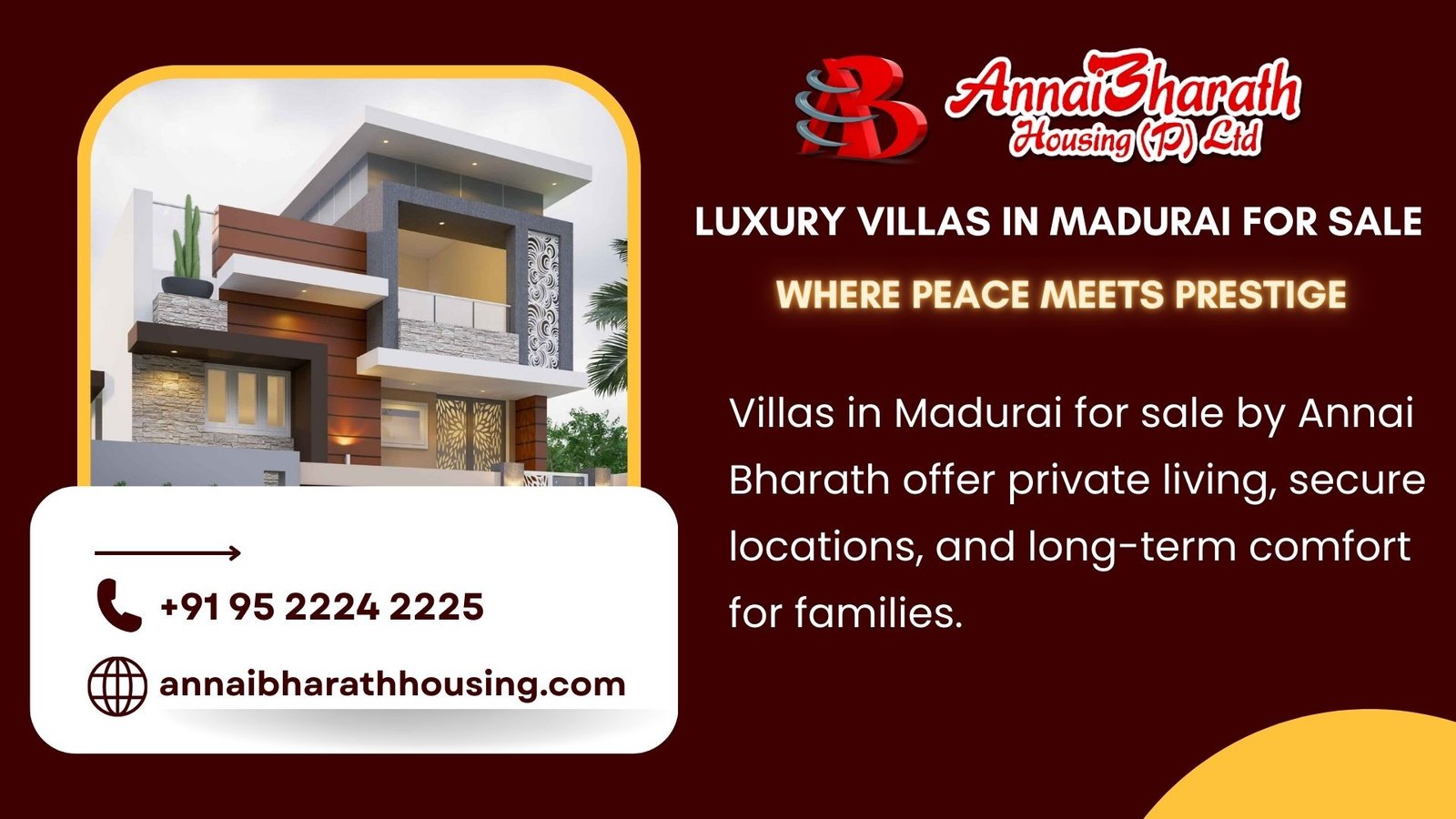Gated luxury villas in Madurai for sale with premium design, security, and calm living. Visit us at Anna Nagar, Madurai.